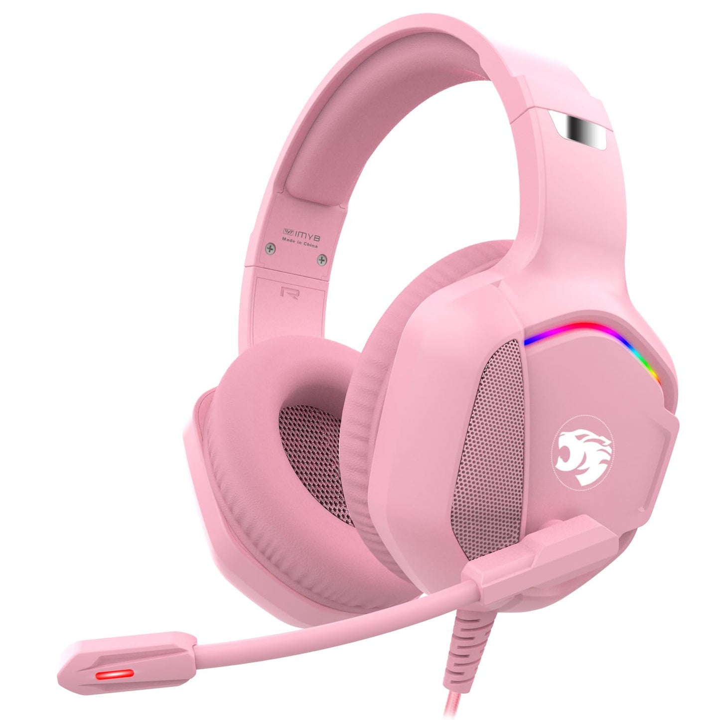 IMYB A36 Pink Gaming Headset with Mic Stereo Headphones for Pc, PS5, Xbox