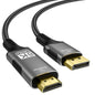FDBRO 8K DisplayPort to HDMI Cable Uni-Directional Braided Cord-2M (6.6FT)