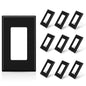 ELEGRP Matte Black 1-Gang Screwless Decorative Wall Plates, Standard Size Unbreakable Thermoplastic Faceplate Cover for Decorator Receptacle Outlet Switch, UL Listed (20 Pack)