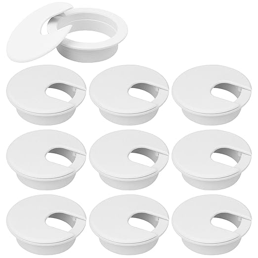 HNBun 20 Pack 2 in Black Desk Grommets, Cable Hole Cover Caps