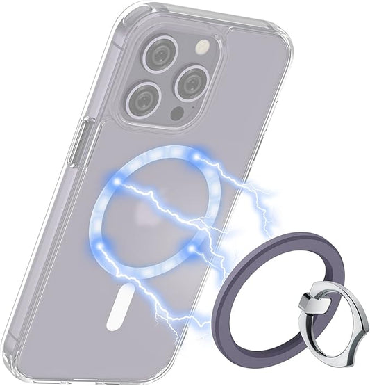 PROfezzion Metal Magnetic Phone Ring Holder Grip for MagSafe iPhone, Purple