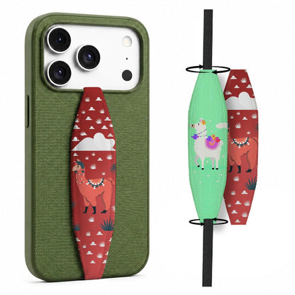 Switchbands Animal Print Phone Grip Strap – Reversible Elastic Strap, Drop Protection, Adhesive-Free, Arthritis Friendly, Wireless Charging Compatible, Universal Fit – Leopard & Pink Tie dye
