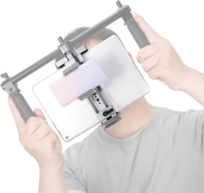 NICEYRIG Tablet Tripod Mount Aluminum Holder for iPad mini 8.3'' 7.9'', iPad Air, iPad Pro, 130mm - 223mm Adjustable Mounting Clamp with Double Locking Points, Quick Release Plate for Arca-style - 616