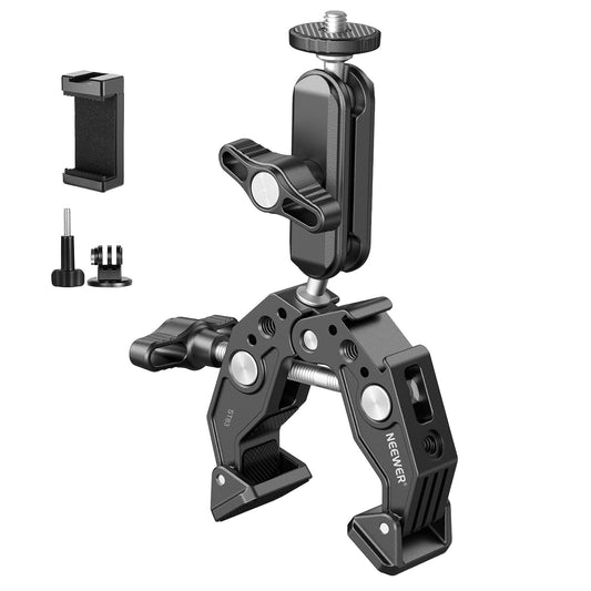 NEEWER Super Clamp with 3" Dual Ballhead Magic Arm Camera Phone Mount, ST88