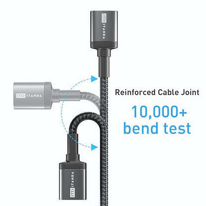 ITD ITANDA 6FT USB Extension Cable USB 3.0 Extension Cord Type A Male to Female 5Gbps Data Transfer for Keyboard, Mouse, PlayStation, Xbox, Flash Drive, Printer, Camera and More, Grey