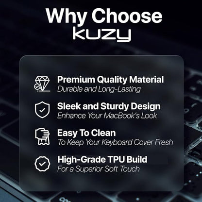 Kuzy Mint Premium MacBook Pro 14 inch Keyboard Cover M4 16" 2025 2024 2023 M3 M2 M1 Pro Max - MacBook Air 13 inch Keyboard Cover 15" M4 - A3240 A3241 A3401 A3403 A3114 A3113 - US Layout TPU, Mint