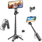 Magnetic Small Selfie Stick for iPhone,4 in 1 Multifunctional Portable Selfie Sticks Retractable Cell Phone Travel Tripod with Remote Control, Mini Phone Tripod for iPhone 17/16/15/14/13/12 Series