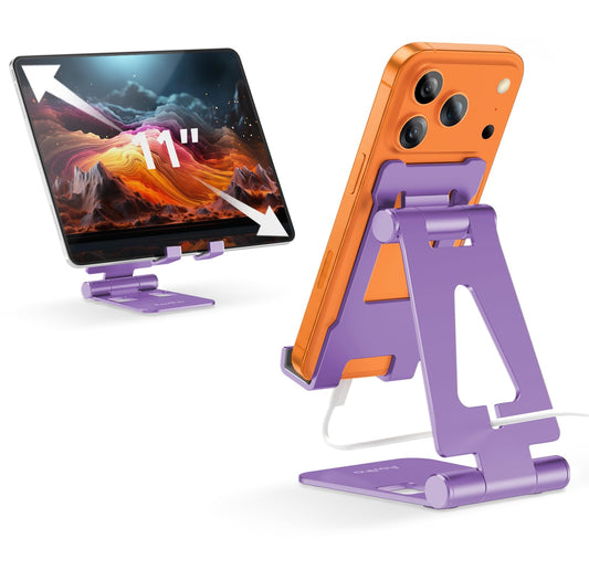 Aoviho Foldable Cell Phone Stand for Desk, Holder for iPhone,Purple
