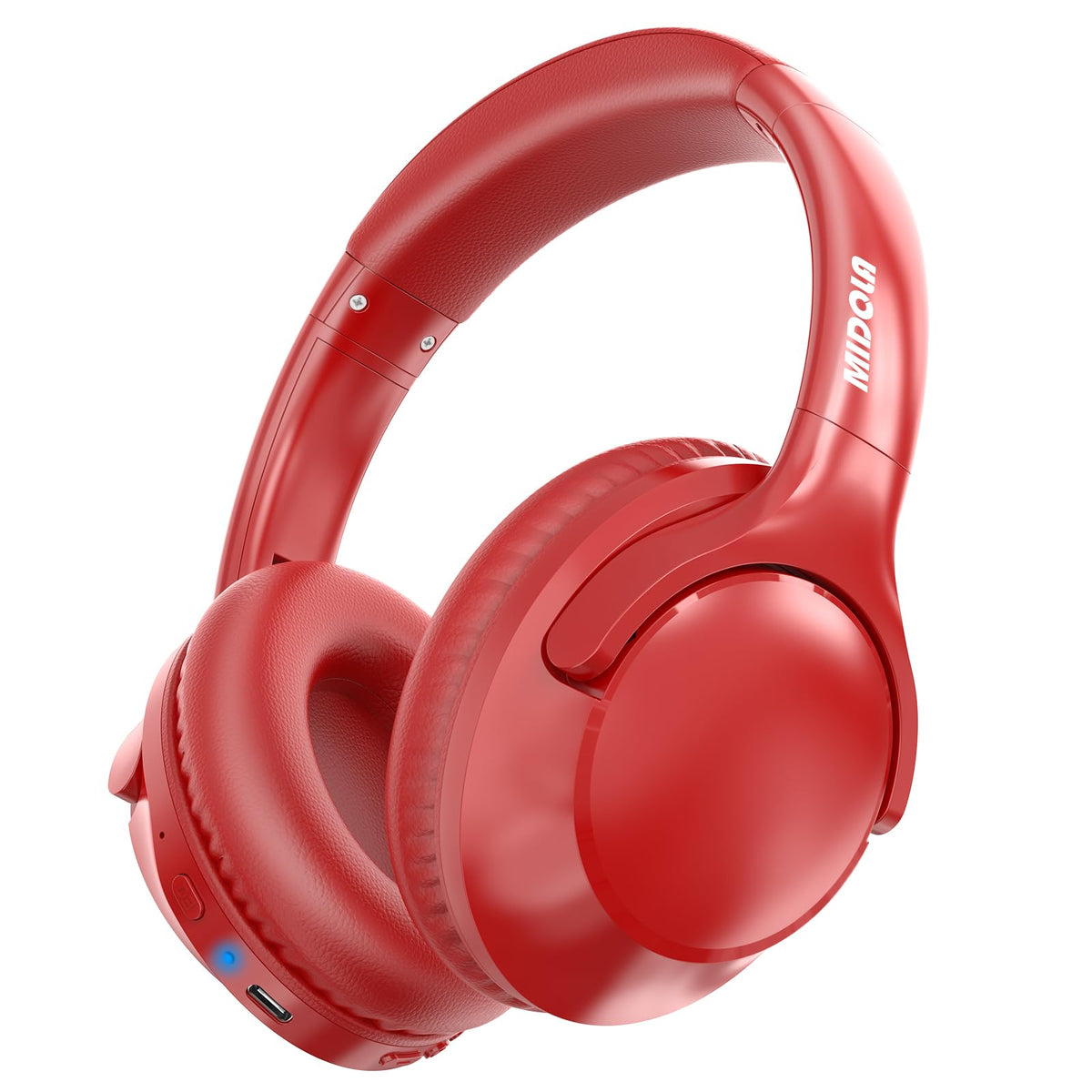 MIDOLA Bluetooth Headphones Over Ear 68H Playtime 6 EQ Wireless Headset with Microphone HiFi Stereo Foldable Lightweight Deep Bass for Travel Home Office Cellphone Pink