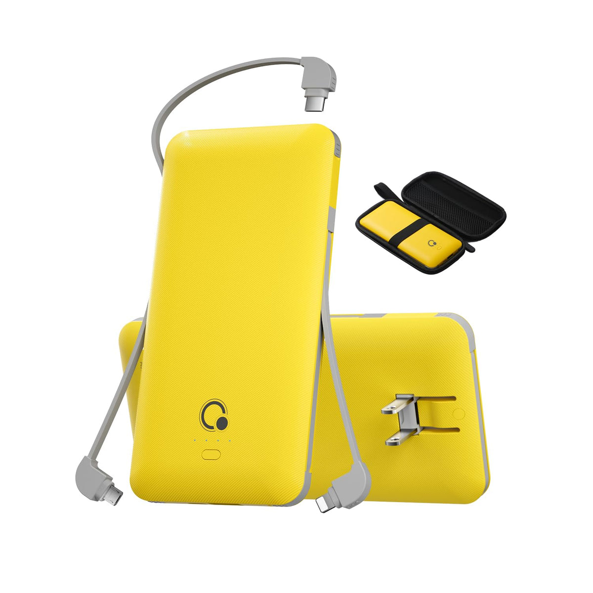 Portable Charger with Built-in Cables and AC Wall Plug, USB C External Battery Pack, 10000mAh Travel Essentials Power Bank Compatible with iPhone17/16/15/14/13, Samsung Galaxy, Pixel,Tablet and More