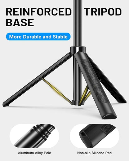 Vlogging Kit for iPhone/Android, 71" Selfie Stick Tripod for iPhone with Light, Wireless Remote & Microphone, Adjustable Phone Tripod for TikTok/YouTube Starter Content Creator Essentials Kit