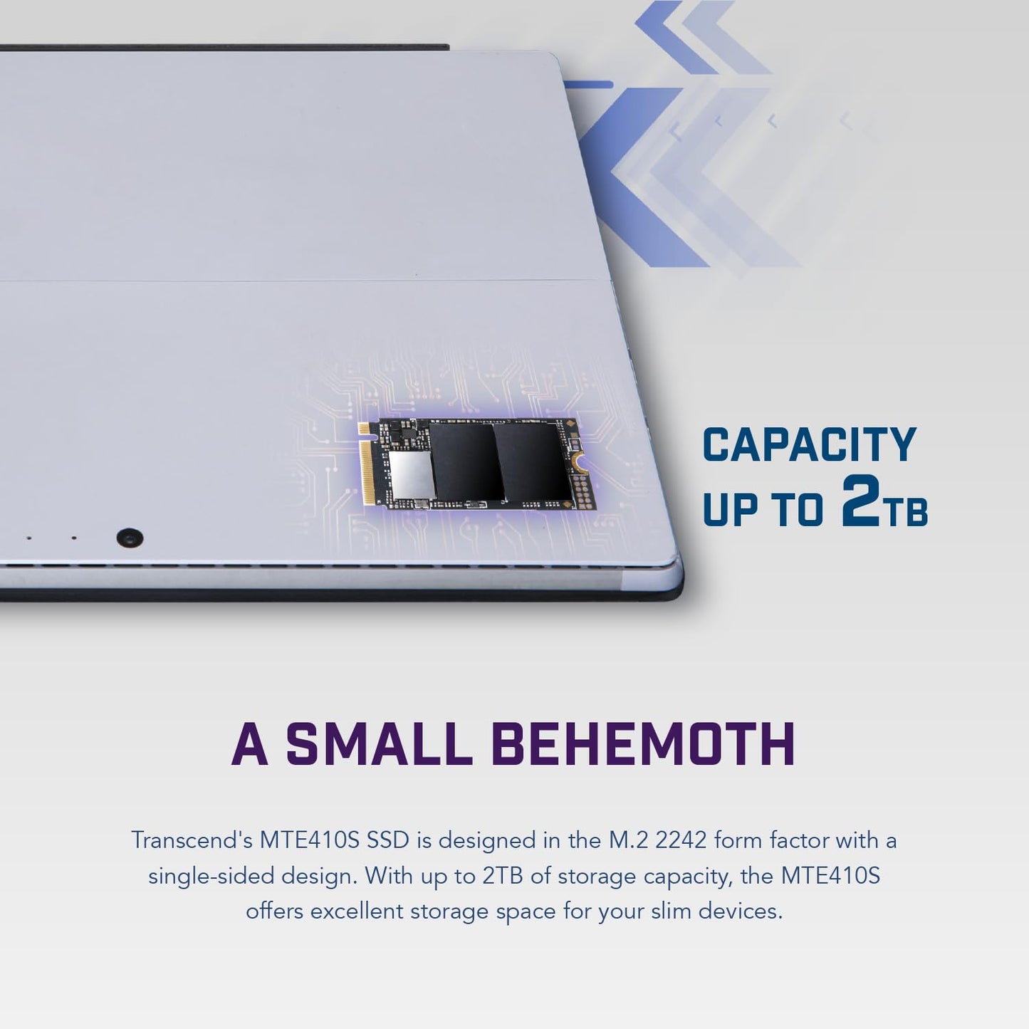 Transcend MTE410 1TB M.2 2242 SSD, Up to 5000MB/s, PCIe Gen4x4 NVMe 3D TLC, for Ultra-Thin Laptops/Lenovo ThinkPad/Yoga Gen 6/ASUS ExpertBook/ZenBook/Mini PC/DRAM-Less Design for Low Power Consumption