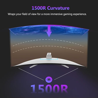 Z Z-EDGE 27 inch Curved Gaming Monitor, FHD 1080P 300Hz 240Hz Computer Monitor, Ultra-Fast MPRT 1ms Curved Monitor, 1500R, 16.7M Colors, UG27H Frameless Bezel, 2X DP 1.4 Ports and 2X HDMI 2.0 Ports
