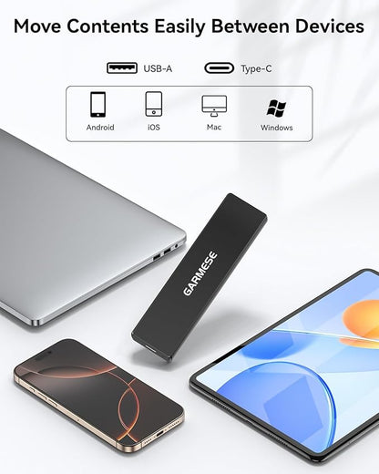 External SSD 512GB Portable SSD Speed Up to 1000MB/s USB 3.2 Gen 2, External Solid State Drives with Type-C Cable, Portable Solid State Drive for PC Mac Game Console