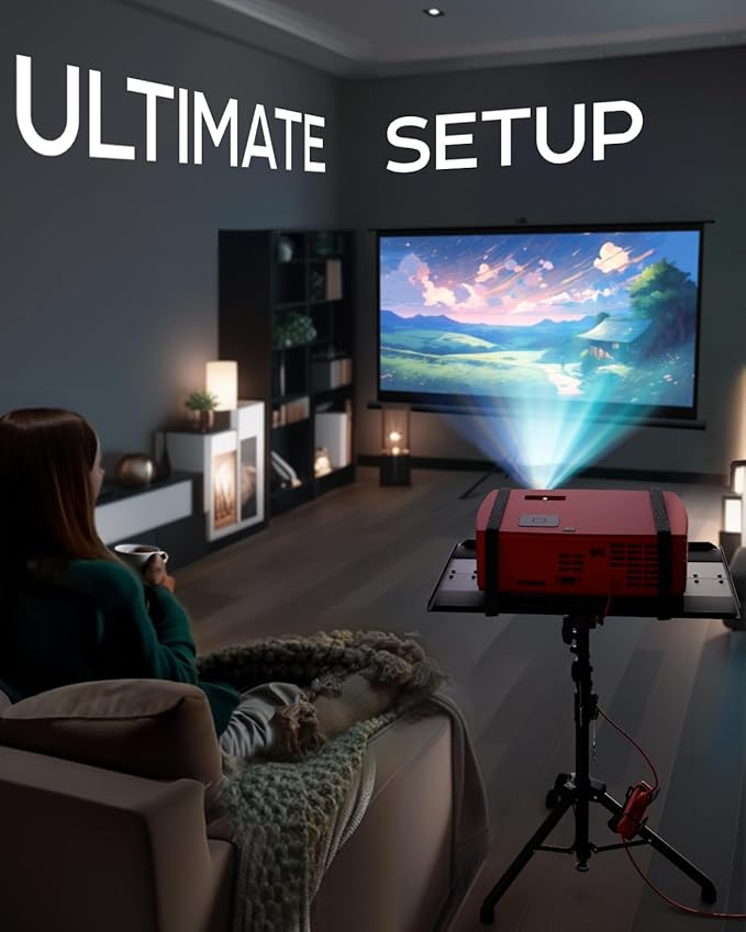Projector Tripod Stand, Height Adjustable 27" to 62" & Floor Projector Stand, Portable Laptop Stand, Camera & Light & Ball-Joint – Well-Made, Easy-to-Adjust, DJ Rack & Music or Movie stand