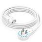 Maximm Monitor Power Cord 6 Ft, 360 Rotating, NEMA 5-15P to C13, White, UL