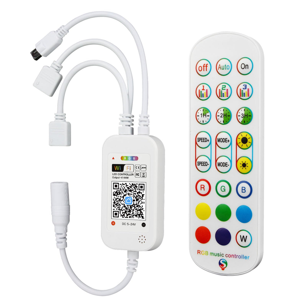 RGBZONE Mini 4PIN LED Controller 24 Keys IR Wireless Remote for RGB Strips