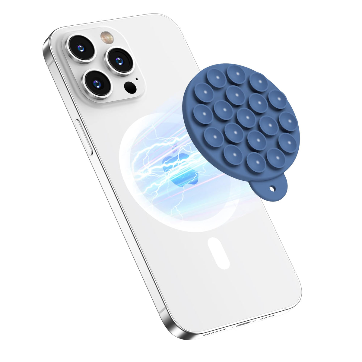 HSAOHD Magnetic Suction Cup Phone Mount, Compatible with MagSafe, Silicone Octo Cup Buddy Sticky Grip Holder for iPhone and Android, Removable Hands-Free Phone Stand Selfie/Video for TikTok, Red