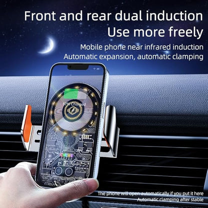 Wireless Car Charger, 15W Fast Charging Auto-Clamping Car Charger Phone Mount Air Vent Cell Phone Holder Compatible with iPhone 16 Pro Max/15/14/13/12/11, Samsung Galaxy S23/S22/S21/S20, etc