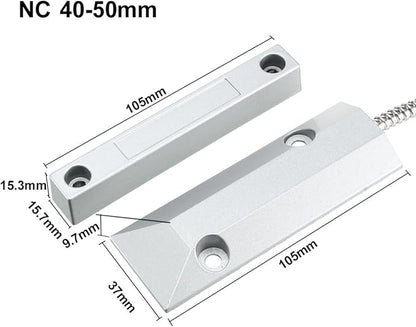uxcell Rolling Door Contact Magnetic Reed Switch Alarm with 2 Wires for N.C. Applications OC-55