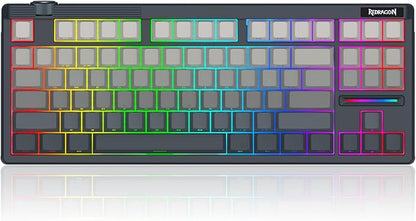 Redragon K729 PRO 80% Wireless Gasket RGB Gaming Keyboard, 3-Mode TKL Mechanical Keyboard w/Knob Control, Gradient PBT Keycaps, Hot-Swap South-Facing Socket & 5-Layer Dampener, Custom Silent Switch