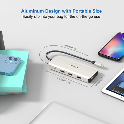 WAVLINK USB C Docking Station Dual Monitor for Dell/HP/Lenovo Laptop