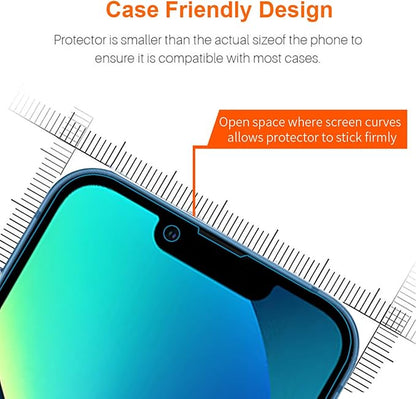 Anti Blue Light Screen Protector for iPhone 16e iPhone 14 iPhone 13 iPhone13pro [3 Pack] 6.1" 9H+ Anti Blue Light Tempered Glass, Anti-Scratch, Case Friendly