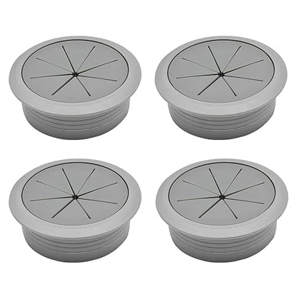 Desk Grommet 2" (50 mm), Desk Hole Cover for Cables Dark Grey, Cable Grommet ABS Plastic, Desk Hole Grommet for Office and Home Table Cable, Detachable & Flexible Cable Cord Organizer-4 Pcs