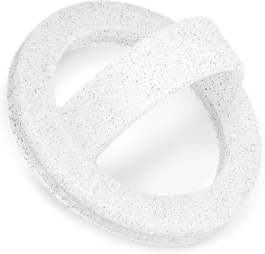 STEZHOU Magnetic Silicone Ring Grip Phone Holder, Loop Grip, Compatible with Magsafe for iPhone 12 Series (White Sparkle)
