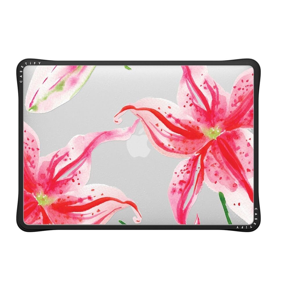 CASETiFY Impact MacBook Air 13" (M1/Intel) Case [Cushioned Impact Corners/Scratch-Resistant/Anti-Slip Grip] - Stargazer Lily - Clear Black