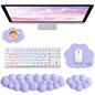 Sushret Cloud Wrist Rest for Computer Keyboard and Mouse Pad Set, Pink