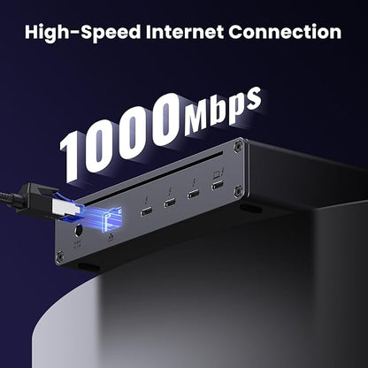 UGREEN Revodok Max 208 Thunderbolt 4 Dock 8-in-1 40Gbps TB4 Hub 3 x TB 4 Dual 4K@60Hz or Single 8K Display, 85W Charging, Gigabit Ethernet, 3 x USB A 3.2 for Mac M1/M2/M3/M4 Pro/Max