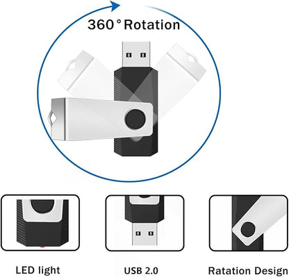 1GB Flash Drives 50 Pack, Wooolken USB 2.0 Thumb Drive with Lanyards Bulk USB Sticks for Weddings,Office, School, Data Storage Backup