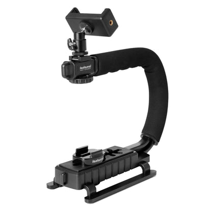 Fantaseal 4in1 DSLR/Mirrorless/Action Camera +Camcorder +Smartphone Stabilizer Holder We-Media YouTube Vlog Low Position Video Rig Mount Fit for GoPro Sony DJI OSMO Action Nikon Canon iPhone Samsung