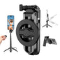 Magnetic Mini Phone Selfie Stick with 2 Fill Light, 360° Rotation Portable Phone Travel Tripod with Remote Control,Magnetic Chuck ＆ Clip Selfie Stick for iPhone Android TIK Tok/Live/Video Recording