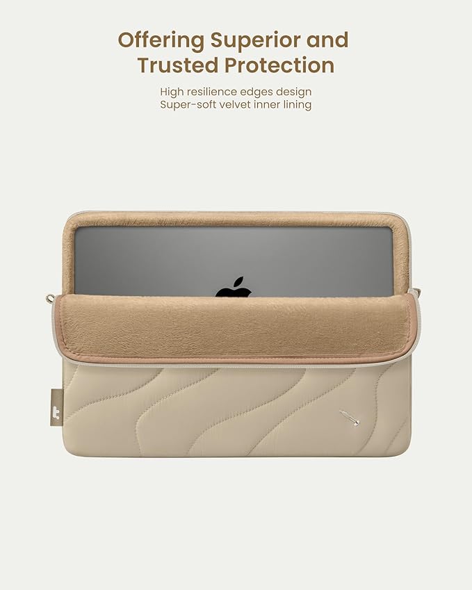 tomtoc 360 Protective Puffy Laptop Sleeve for 13-inch MacBook Air M4(2025)/M3/M2/M1 A3240 A3113, MacBook Pro M2/M1, iPad Air (M3/M2)/Pro M4, Quilted Soft Puffer Bag for 13-inch Surface Pro Copilot+PC