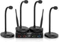 4-Channel Wireless Conference Microphone System, UHF Compact Cordless Mic Set w/ 4x10 Frequencies, 200ft Range, 4 Gooseneck Mics for Lecture, Church, Conference, Public Speaking (MWM-41-4G)
