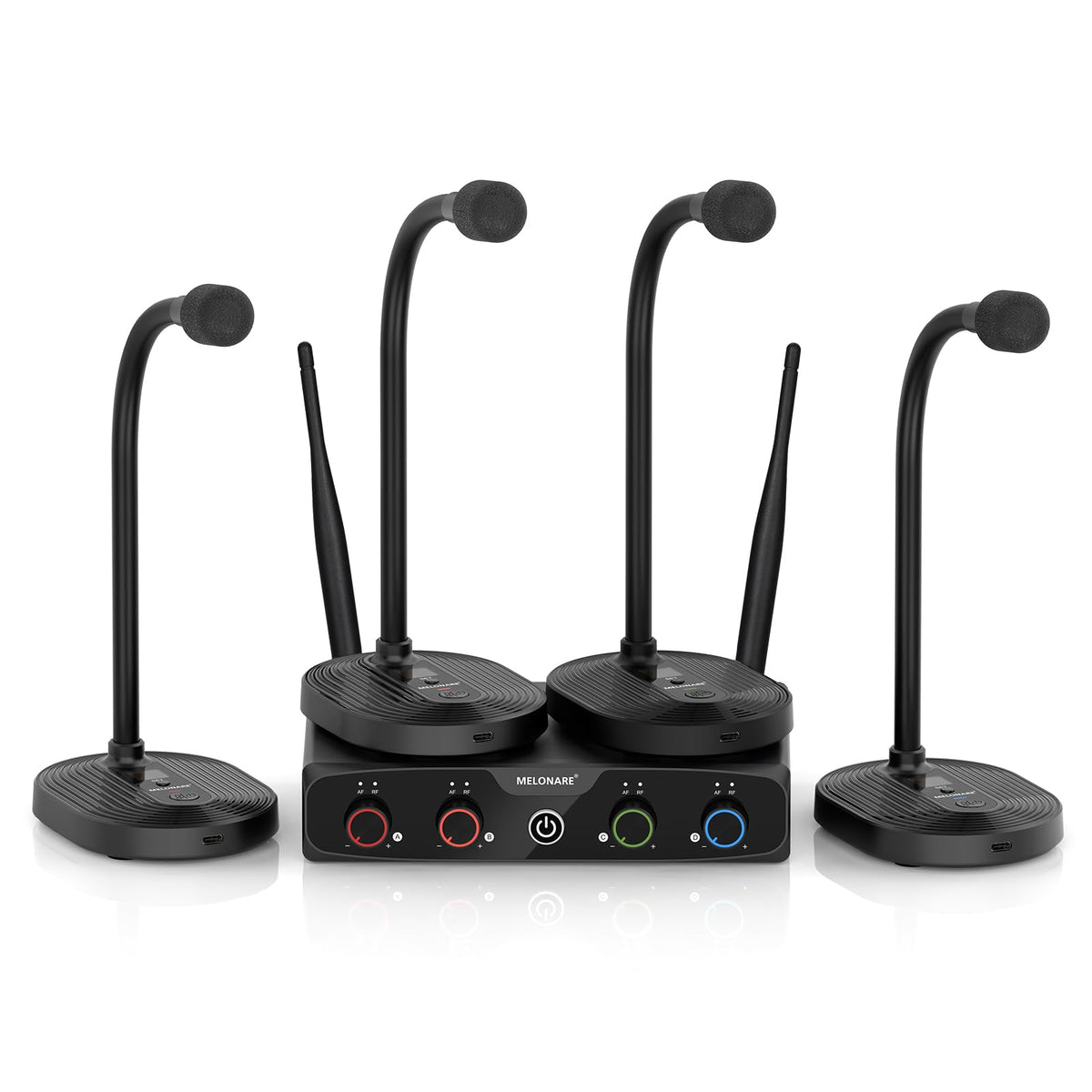 MELONARE 4x10 Freq. UHF Wireless Microphone System, 200FT Stable Signal