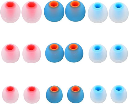 Silicone Replacement Earbud Tips Earbud Covers Ear Tips Fit for in-Ear Headphones (Inner Hole 3.8mm -5.1mm) Earbud Replacement Tips 9 Pairs