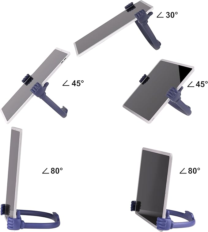 Honsky Thumbs Up 2 Pack Tablet Stand - Compatible with iPad, Samsung Galaxy Tabs, iPhone Pro Max - Universal, Cute, Blue Deep/Black