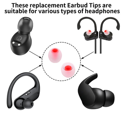 TSZYYM Earbud Tips Ear Bud Tips Soft Anti Slip Washable and Reusable Silicone Replacement Earbud Tips Fit Most in-Ear Earbuds(Inner Hole 3.8mm -5.1mm) 18pcs S M L