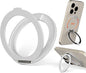 COOLQO Upgraded Magnetic Phone Ring Holder Stand, Super Magnet Cell Phone Grip Finger Kickstand Compatible with MagSafe Mag Safe Accessory for iPhone All Smartphones (1-Silver)