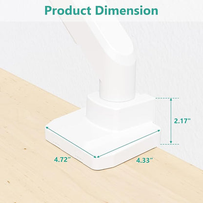 WALI Ultrawide Monitor Arm for 13 to 49 Inch Heavy Duty Curved Screens, Adjustable Gas Spring Single Monitor Desk Mount with 2 USB 3.0 Ports, Holds 33 lbs, 75x75/100x100 VESA, White (GSMU001-W)