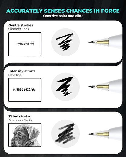 8-Pack Carbon Fiber Replacement Tips for Apple Pencil Pro/2nd/1st Gen/USB-C, Upgraded Nibs for Bare Screen & Tempered Glass with Storage Case - Pink