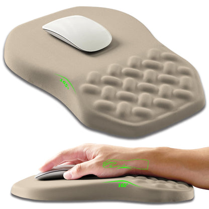 Armanza Ergonomic Slope Mouse Pad Wrist Support, Wrist Rest Mousepad for Carpal Tunnel Pain Relief with Massage Bulge and Slow Rebound Memory Foam (12x8 inch, Apricot)