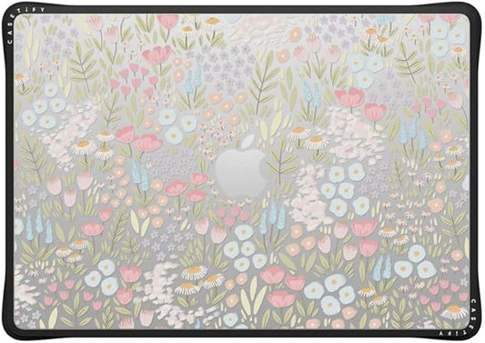 CASETiFY Impact MacBook Air 15" (M2-M4) Case [Cushioned Impact Corners/Scratch-Resistant/Anti-Slip Grip] - Eleanor by Ivory Paper Co - Clear Black