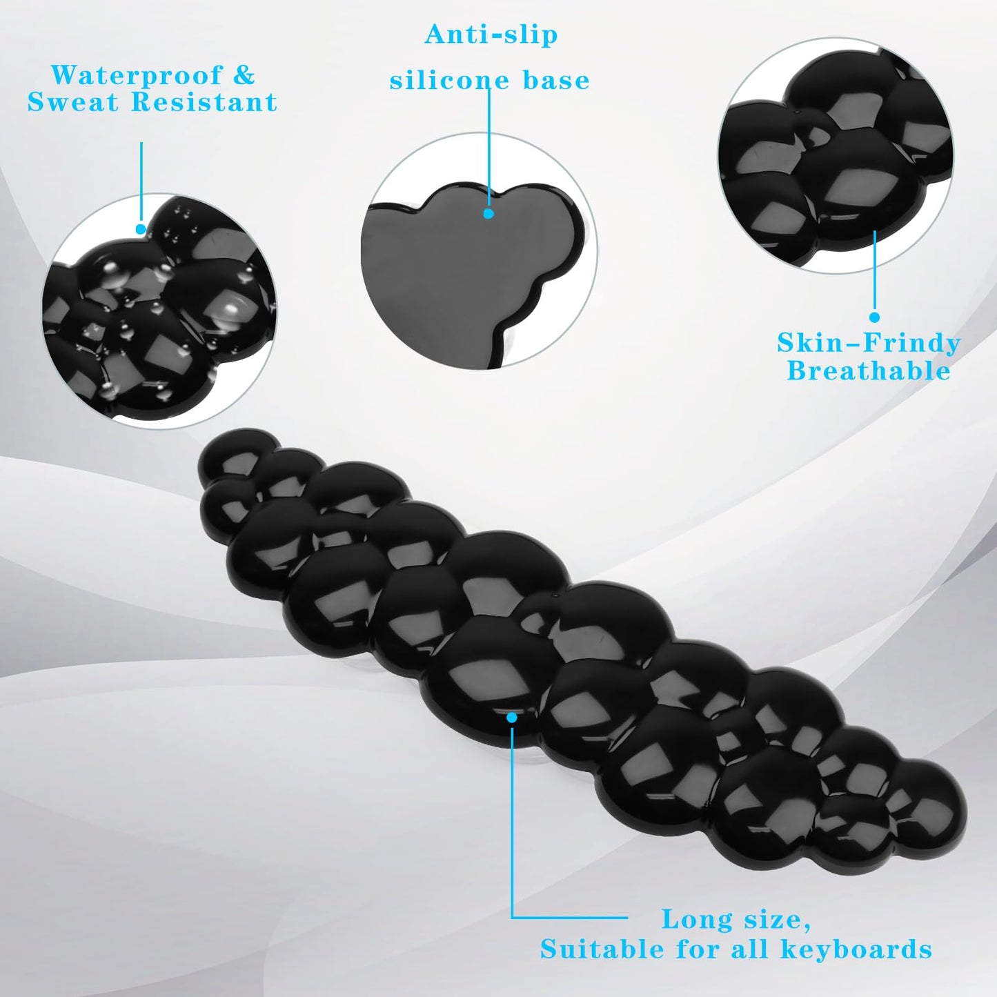 Gel Cloud Keyboard Wrist Rest, Cute Wrist Support and Arm Support Keyboard Rest for Keyboard Typing Pain Relief，Suitable for Office/Computer/Laptop/Gaming（Keyboard Wrist Rest Black ）