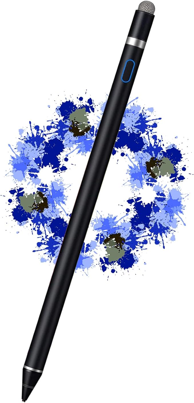 Stylus Pen for iPad, DOGAIN Active Pencil for Touchscreen with Dual Touch Function, Active Digital Fine Point Pen Compatible with Apple iPad/Pro/Air/Mini/iPhone/Samsung//iOS/Android and More - Black