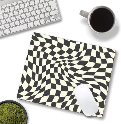 SANWUMIAN Mouse Pad with Abstract Art Design, Square Waterproof Non-Slip Rubber Base Mouse Mat for Office Laptop, Modern Boho Leaves