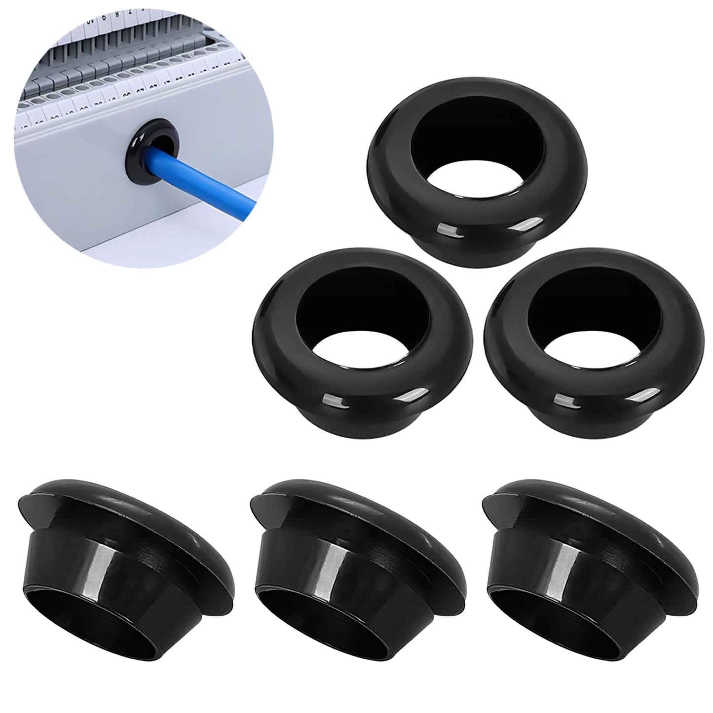 Qrity 20 PCS Rubber Grommets Cable Railing, Car Grommet, Cable Railing Protective Sleeves for Metal Posts, ID 10mm Mount Dia 12mm